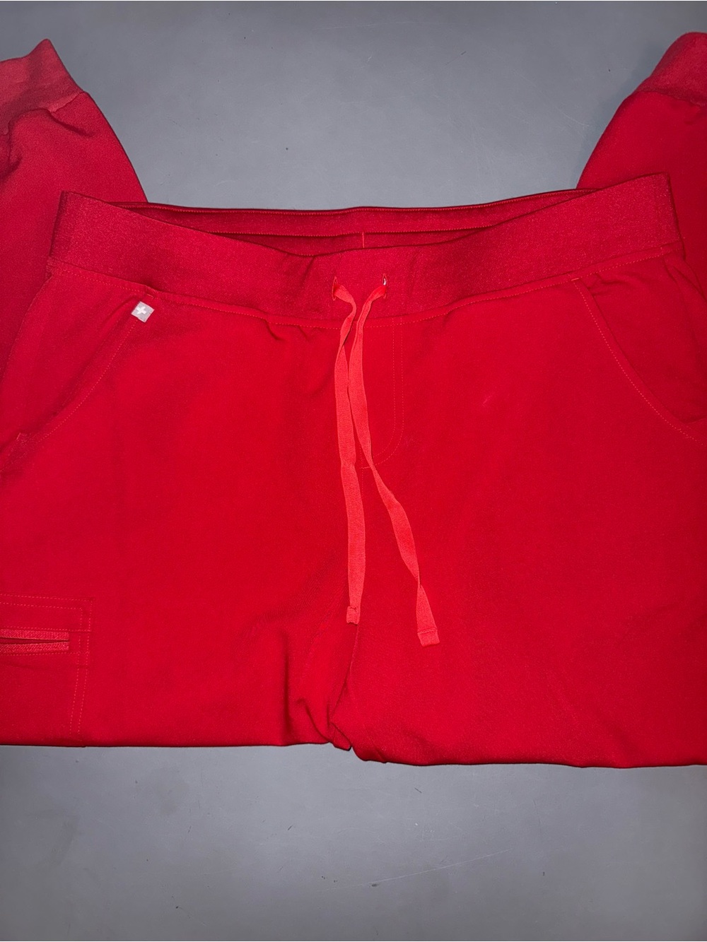FIGS Scrubs Pants: 2 Scrubs Pants: Red Zamora Joggers and Graphite Straight, XL